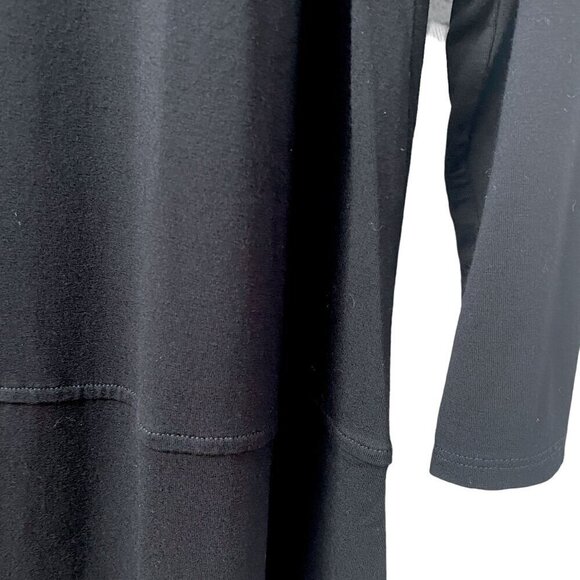 Eileen Fisher Black Tee Size XS/S Cotton Tunic T-shirt Long Sleeve - Picture 8 of 9